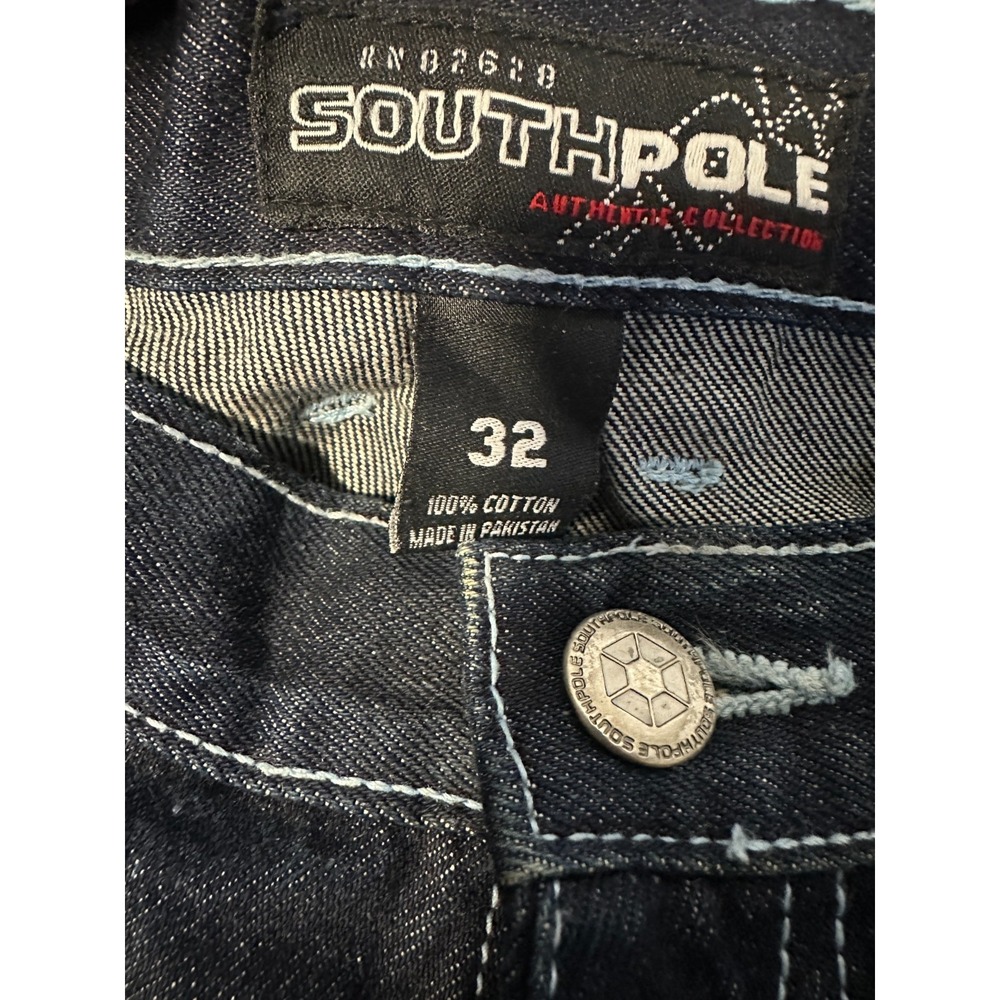 Southpole Authentic Collection Y2K Men's Baggy Wide Leg Jeans Dark Wash 32 x 33 - Picture 6 of 14